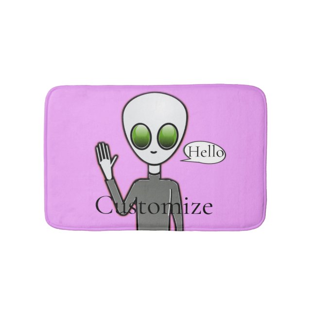 Friendly Waving Alien Thunder_Cove Bath Mat (Front)