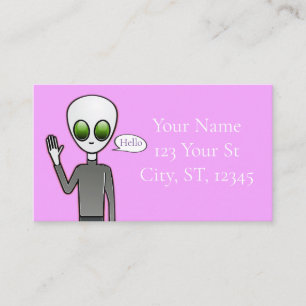 Friendly Waving Alien Thunder_Cove Business Card