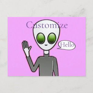 Friendly Waving Alien Thunder_Cove Postcard