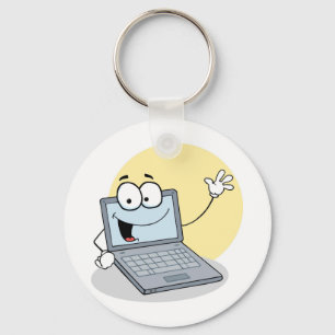 Friendly Waving Laptop Keychain