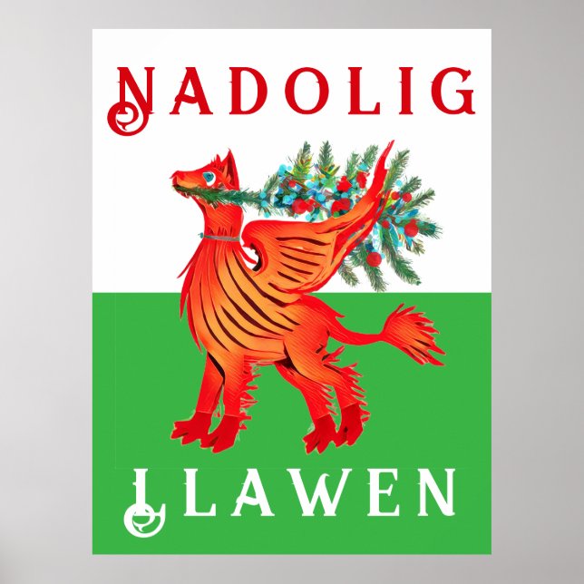 Friendly Welsh Red Dragon, add your text Poster (Front)