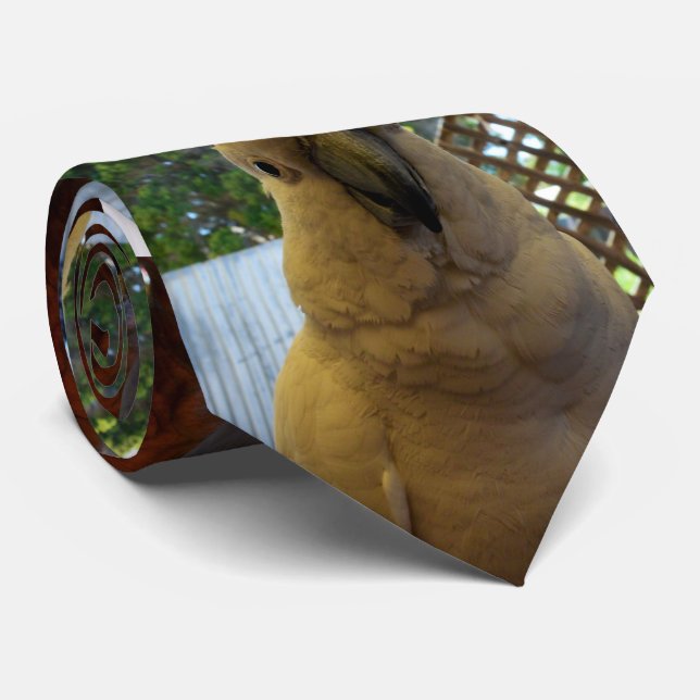 Friendly White Aussie Cockatoo, Neck Tie (Rolled)