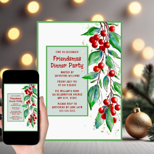 Friendmas Dinner Party Invitation Holiday Soiree