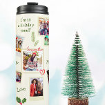 Friends 14 Photo Template Fun Collage Christmas Thermal Tumbler<br><div class="desc">For you and your friends, our delightful Christmas 14 Photo Friends Collage Thermal Tumbler - a heartwarming addition to your holiday celebrations! This tumbler features a soft beige design adorned with a playful collage template of pictures, beautifully accented with green delicate Christmas branches and festive red and green ornaments. The...</div>