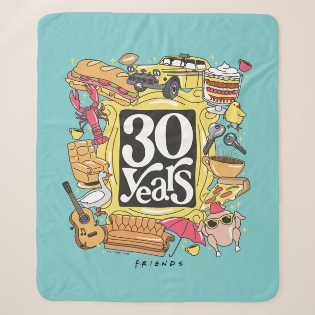 FRIENDS™ | 30 Years Graphic Sherpa Blanket (Front)