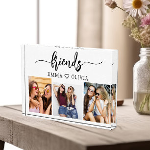 Friends 3 Photo Friendship Collage Keepsake Block