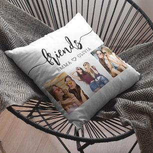 Friends 3 Photo Friendship Collage Throw Pillow