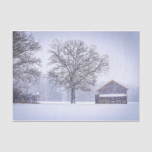 Friends - A Barn and a Tree in Snow Tissue Paper