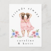 Friends Always Girls Illustration Quote Names