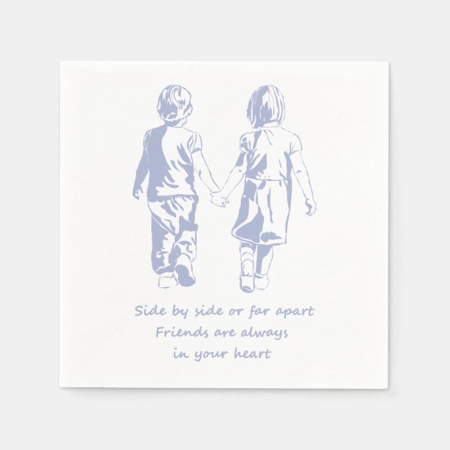 Friends always in your Heart Quote Napkin (Front)