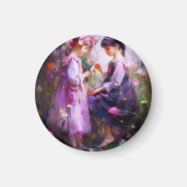 Friends and Flowers 2 Magnet (Front)