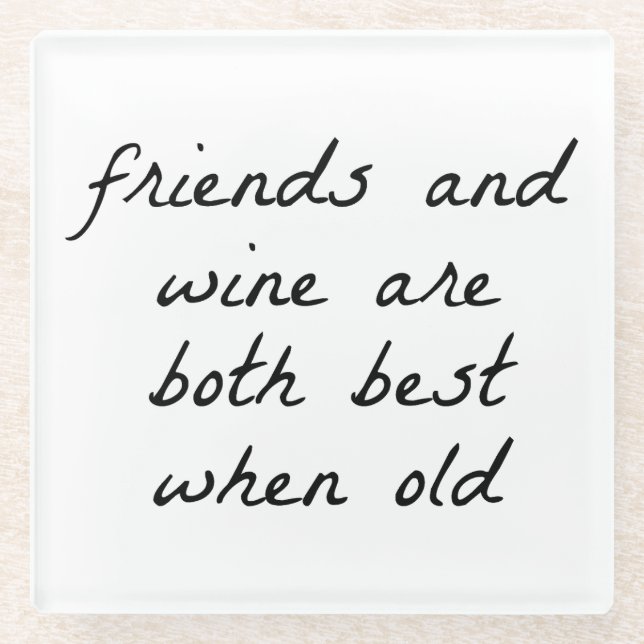 Friends And Wine Glass Coaster (Front)