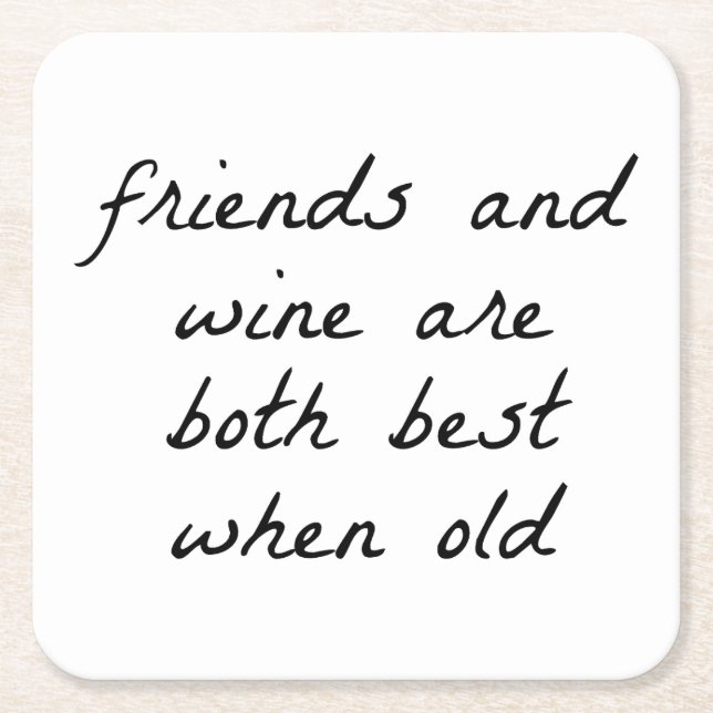Friends And Wine Paper Coaster (Front)