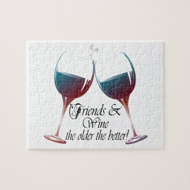 Friends and Wine, the older the better, Wine Gifts Jigsaw Puzzle (Horizontal)
