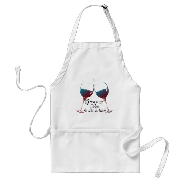 Friends and Wine, the older the better, Wine Gifts Standard Apron (Front)
