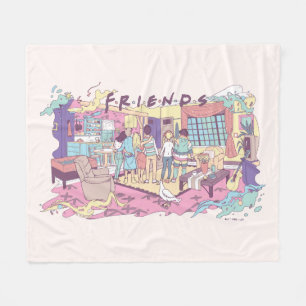 FRIENDS™ Apartment Cartoon Fleece Blanket