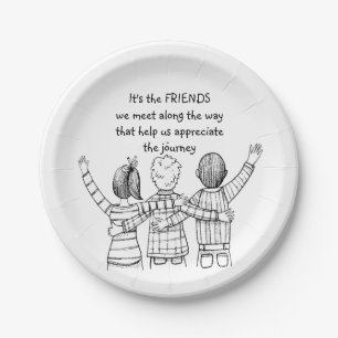  Friends Appreciation Inspirational BFF Quote Paper Plate