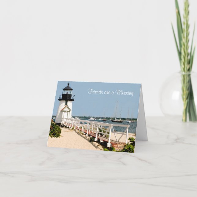 Friends are a Blessing Nantucket Lighthouse Card (Front)