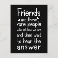 Friends are rare people Friendship Quote Black