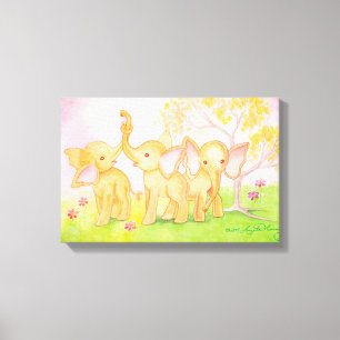 Friends Are Wonderful--Elephants Know! Canvas Print