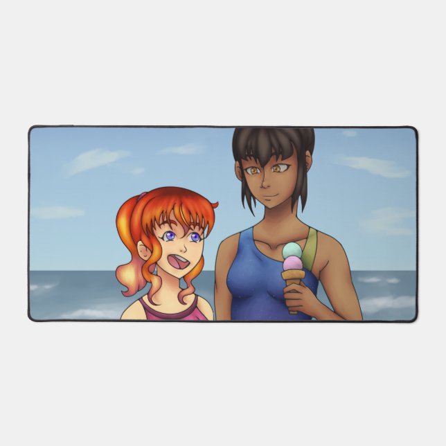 Friends at the Beach Desk Mat (Front)