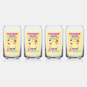 Friends Barware Skate With Heart Soar With Spirit Can Glass