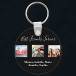 Friends BFF black photo names Keychain<br><div class="desc">A gift for your best friend(s) for birthdays,  Christmas or a special event. White text: Best Friends Forever,  written with a trendy hand lettered style script. Personalize and use your own photos and names.</div>