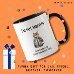 Friend's birthday funny sarcastic corpo cat<br><div class="desc">Meet your new favourite mug: "I'm not sarcastic, I'm just intelligent beyond your understanding." It's like a friendly jab wrapped in ceramic, perfect for anyone whose smarts often get mistaken for sass. This mug is all about embracing your inner genius, with a sprinkle of humour for good measure. Picture it...</div>
