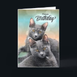 Friends Birthday Grey Cats for the Cat Lover Card<br><div class="desc">If you have a BFF or good friend who is a cat lover,  send this sweet birthday card featuring two grey kitties who are definitely buddies.</div>