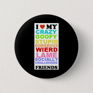 friends-black 2 inch round button