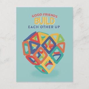 Friends Build Each Other Up Magnet tile heart Post Postcard