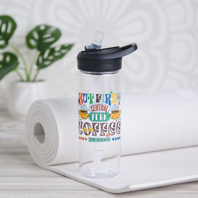 FRIENDS™ | But First Coffee Vibrant Graphic Water Bottle (Yoga)