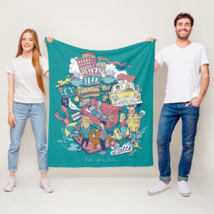 FRIENDS™ Cartoon Collage Fleece Blanket