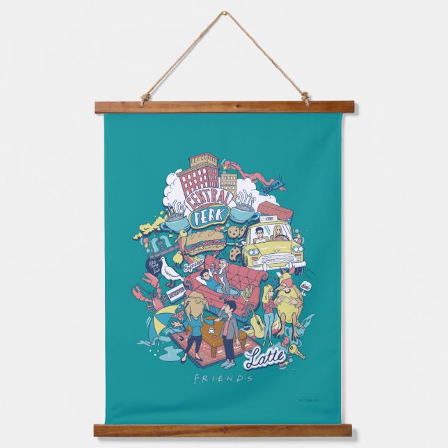 FRIENDS™ | Cartoon Collage Hanging Tapestry (Front)
