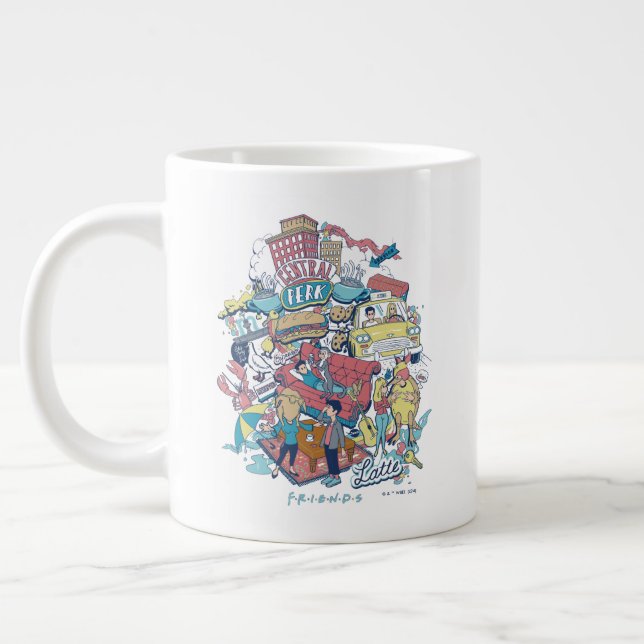 FRIENDS™ | Cartoon Collage Large Coffee Mug (Left)
