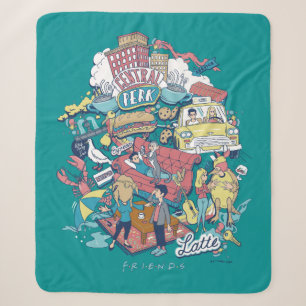 FRIENDS™   Cartoon Collage Sherpa Blanket