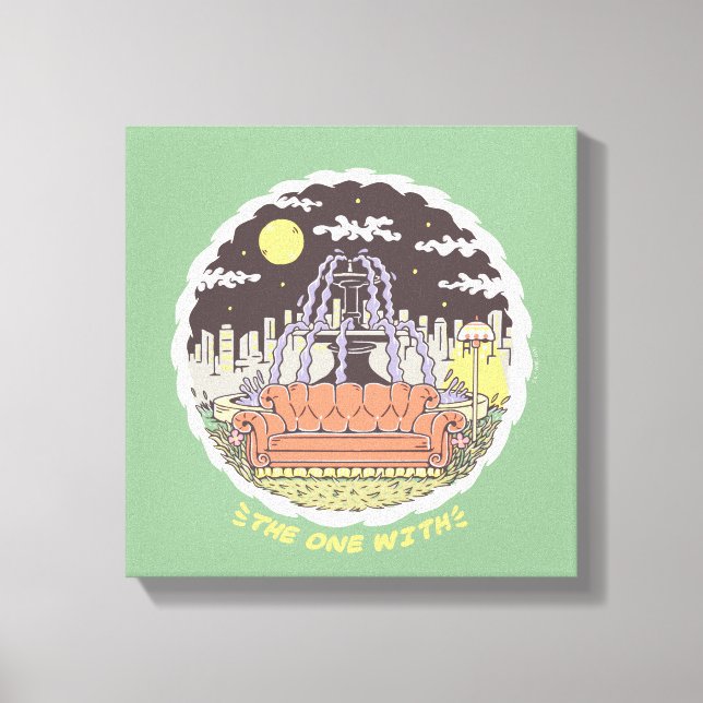 FRIENDS™ | Cartoon Fountain Canvas Print (Front)