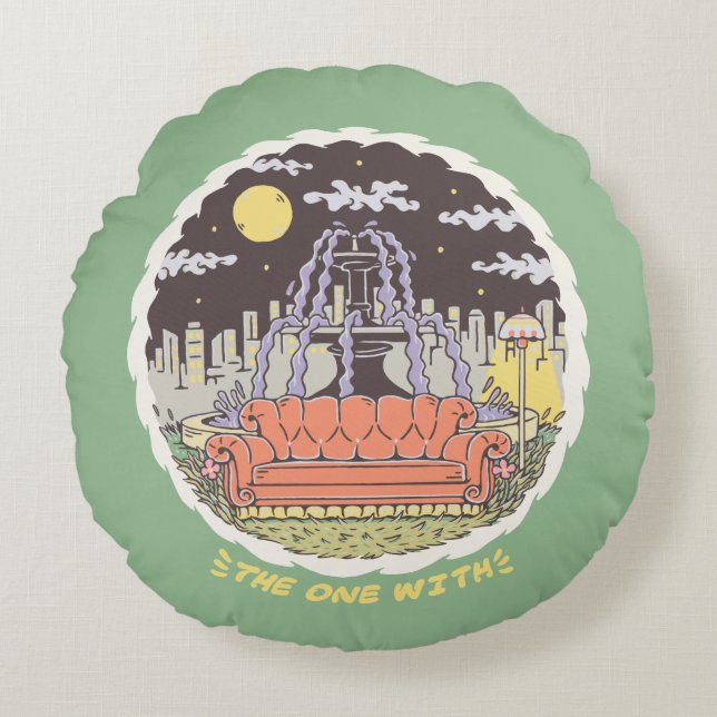 FRIENDS™ | Cartoon Fountain Round Pillow (Front)