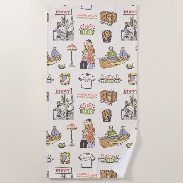 FRIENDS™ | Cartoon Icons Beach Towel (Front)