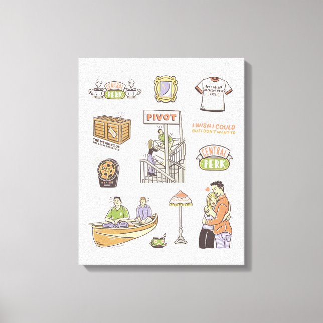 FRIENDS™ | Cartoon Icons Canvas Print (Front)