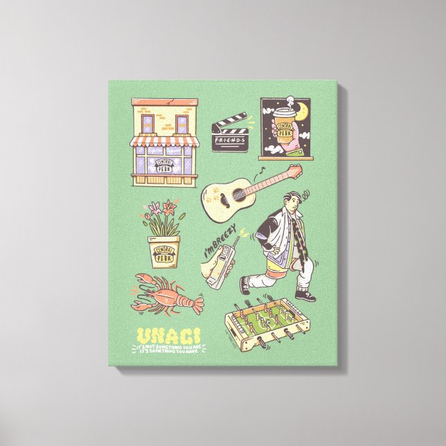 FRIENDS™ | Cartoon Icons Graphic Canvas Print (Front)