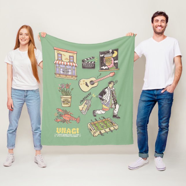 FRIENDS™ | Cartoon Icons Graphic Fleece Blanket (In Situ)