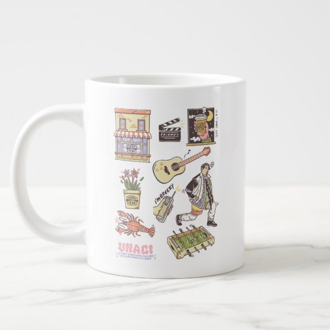 FRIENDS™ | Cartoon Icons Graphic Large Coffee Mug (Left)