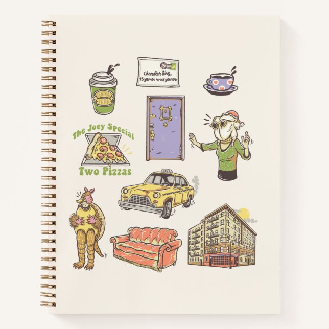 FRIENDS™ | Cartoon Icons Graphic Notebook (Front)