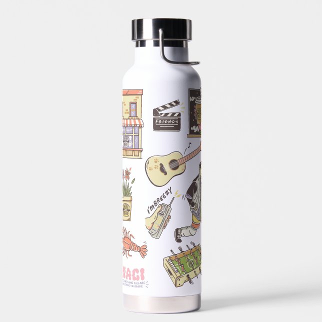 FRIENDS™ | Cartoon Icons Graphic Water Bottle (Left)