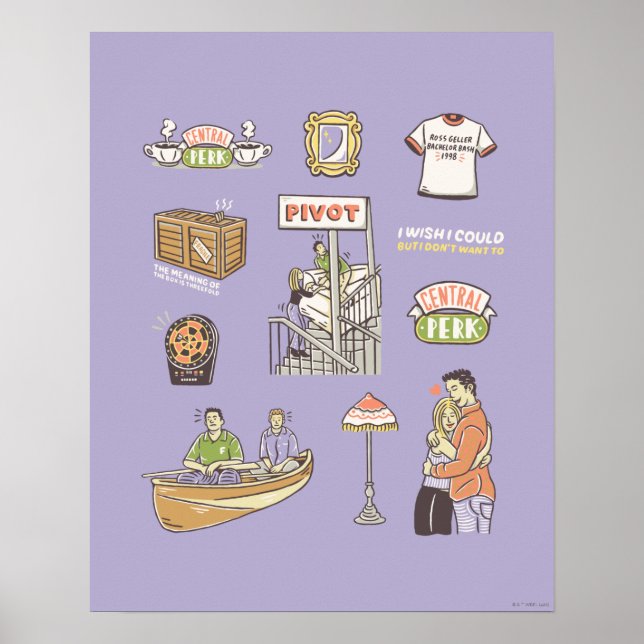 FRIENDS™ | Cartoon Icons Poster (Front)