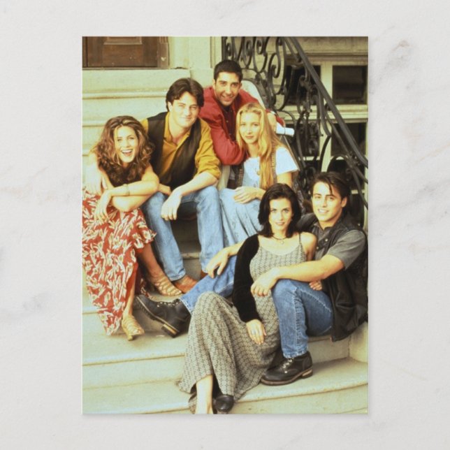 FRIENDS™ | Cast Sitting on the Stoop Invitation Postcard (Front)