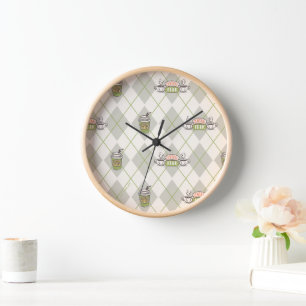 FRIENDS™    Central Perk Argyle Pattern Clock