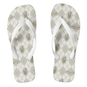 FRIENDS™    Central Perk Argyle Pattern Flip Flops