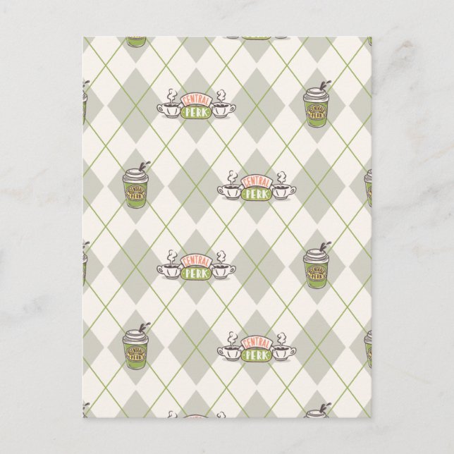 FRIENDS™  | Central Perk Argyle Pattern Postcard (Front)